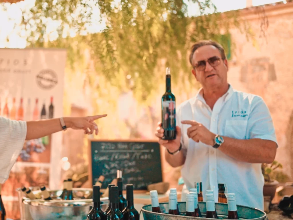 Wine tasting in Mallorca, a table filled with local wines