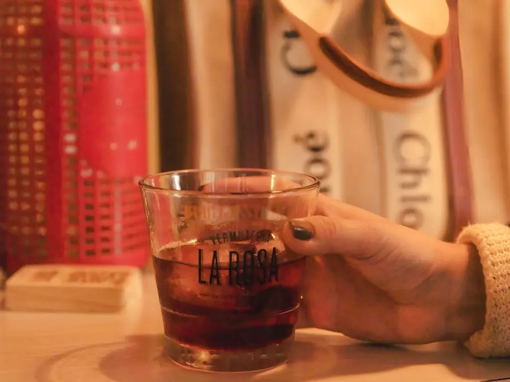 Homemade vermouth from Vermuteria La Rosa on your food tour