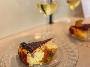 Homemade Basque cheesecake from Vermuteria La Rosa in Palma on the self-guided food tour from Food Tours Balearics