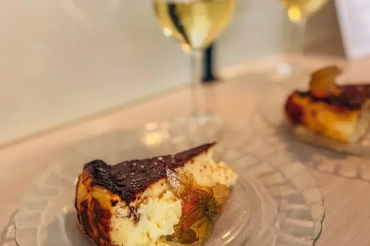 Homemade Basque cheesecake from Vermuteria La Rosa in Palma on the self-guided food tour from Food Tours Balearics