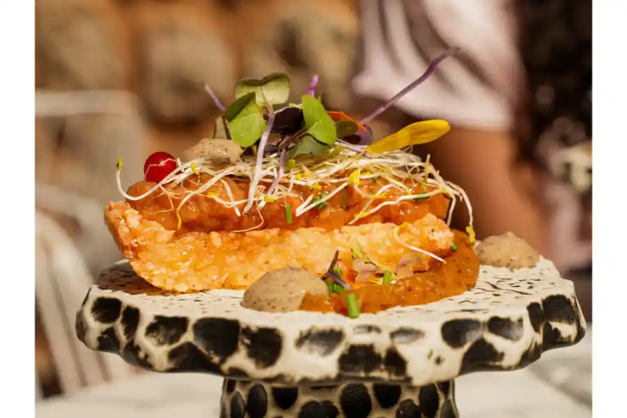 Gourmet dish at Romaguera restaurant in Sóller on the wine and dine food tour