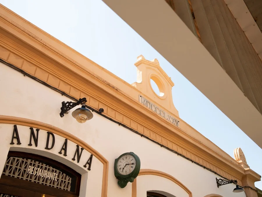 Façade of Andana Restaurant located in a former train station in the heart of Palma