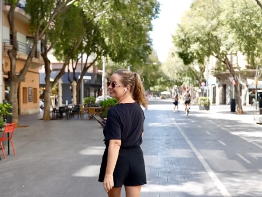 Walking the Blanquerna street on the Palma local food experience