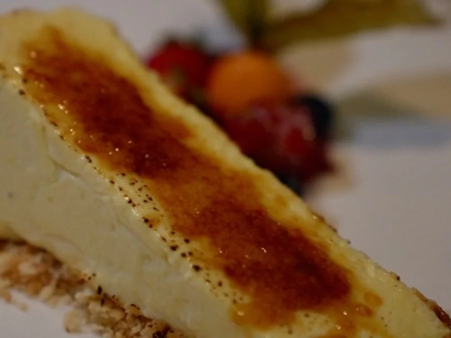 Delicious cheesecake with a creme brulée finish at Raco Restaurant on the Palma Off-Grid food tour